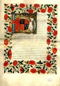 svatební listina Jindřicha a Kateřiny